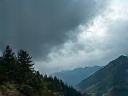 Dark storm clouds over high-altitude Austrian pass