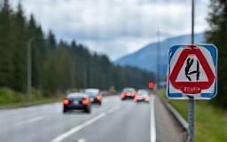 Vignette requirement road sign on Austria autobahn